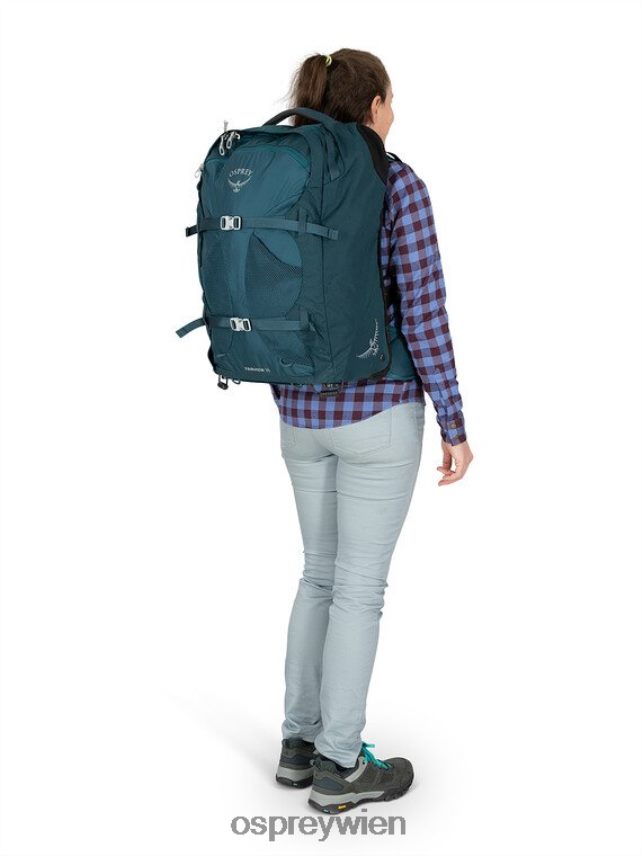 Frauen Fairview Reiserucksack mit Rollen, 36 l/21,5 Zoll Räder | Reiserucksack, Handgepäck Osprey Nachtdschungelblau Koffer J4028N545