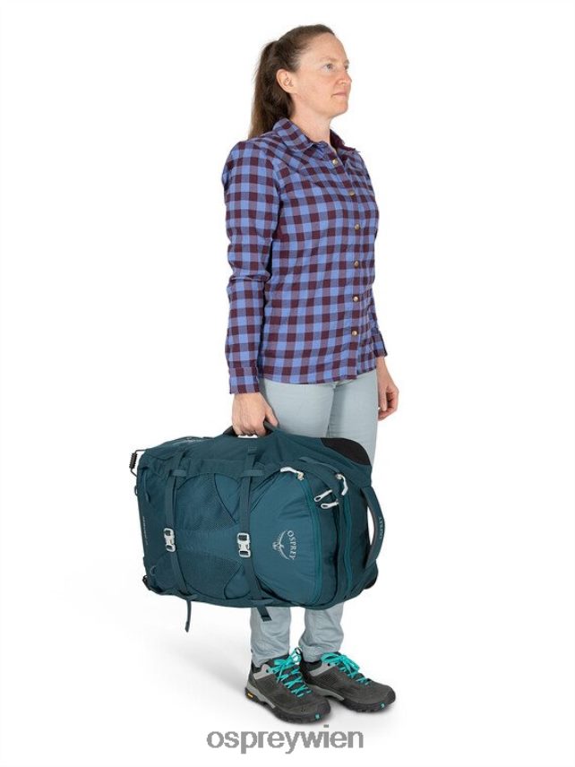 Frauen Fairview Reiserucksack mit Rollen, 36 l/21,5 Zoll Räder | Reiserucksack, Handgepäck Osprey Schwarz Koffer J4028N546