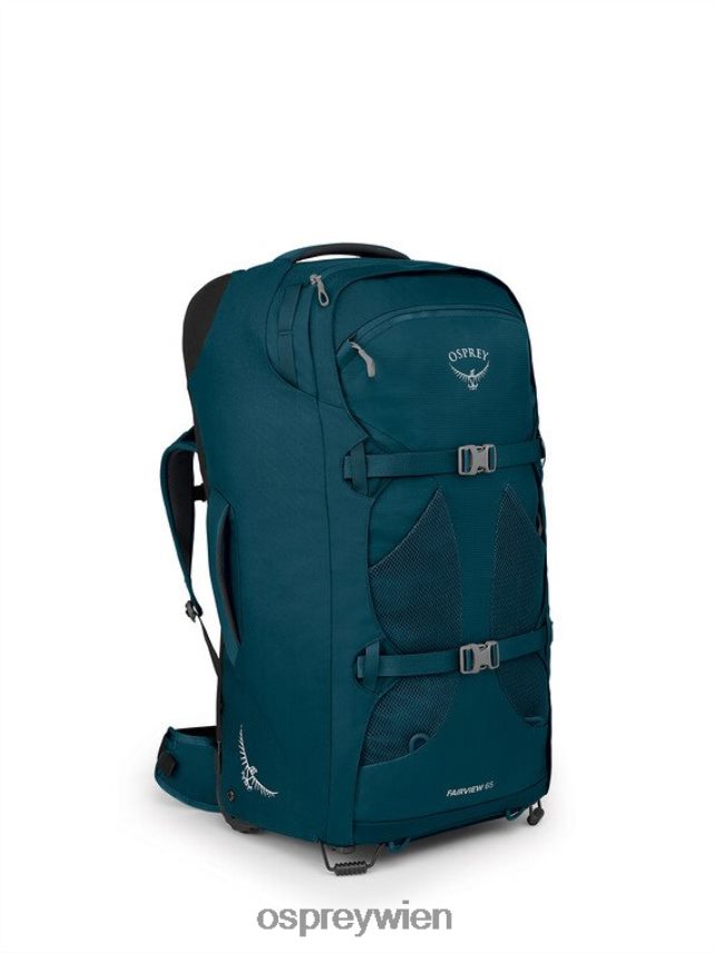 Frauen Fairview-Reiserucksack mit Rollen, 65 l/27,5-Zoll-Räder | Reiserucksack-Handgepäck Osprey Nachtdschungelblau Gepäckpaket J4028N522