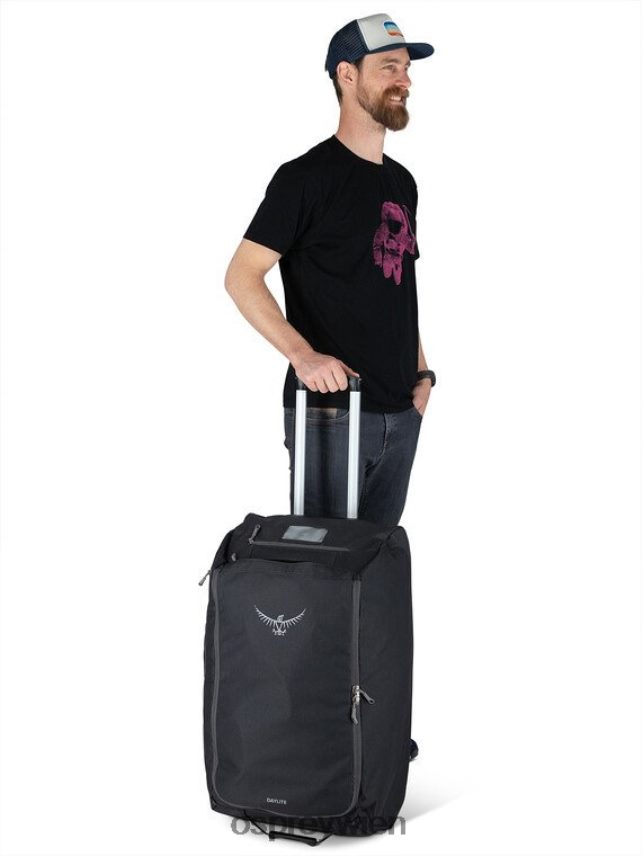 unisex Daylite Reisetasche mit Rollen 85 Osprey Schwarz Koffer J4028N629