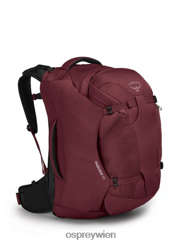 Frauen Fairview 55 Reisepaket Reisepaket Osprey Zirkon rot Gepäckpaket J4028N508