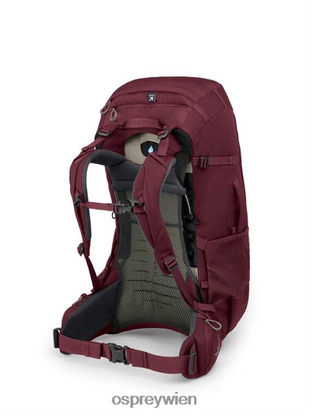 Frauen Fairview Trek 50 Reisen | Trekking Osprey Zirkon rot Gepäckpaket J4028N500