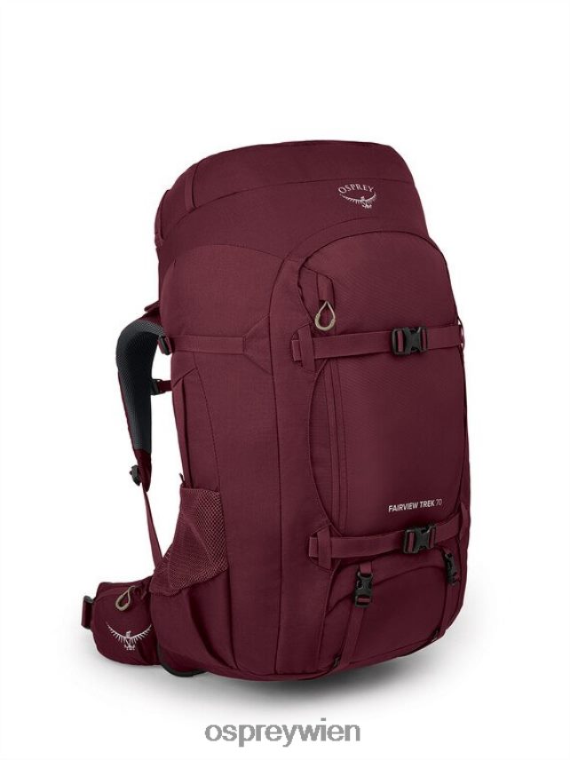 Frauen Fairview Trek 70 Reisen | Trekking Osprey Zirkon rot Gepäckpaket J4028N502