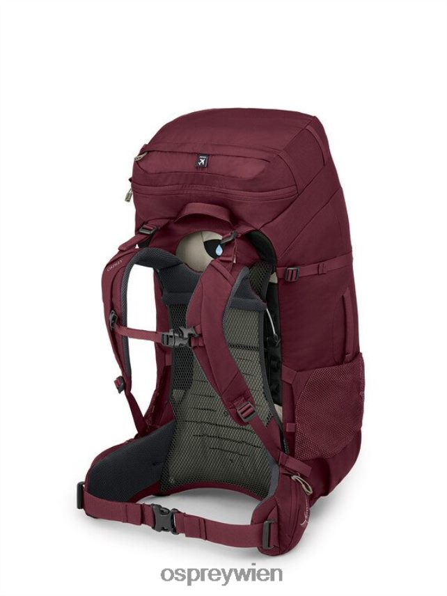 Frauen Fairview Trek 70 Reisen | Trekking Osprey Zirkon rot Gepäckpaket J4028N502