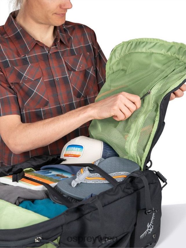 Männer Farpoint Trek 55 Reisen | Trekking Osprey Schwarz Gepäckpaket J4028N504