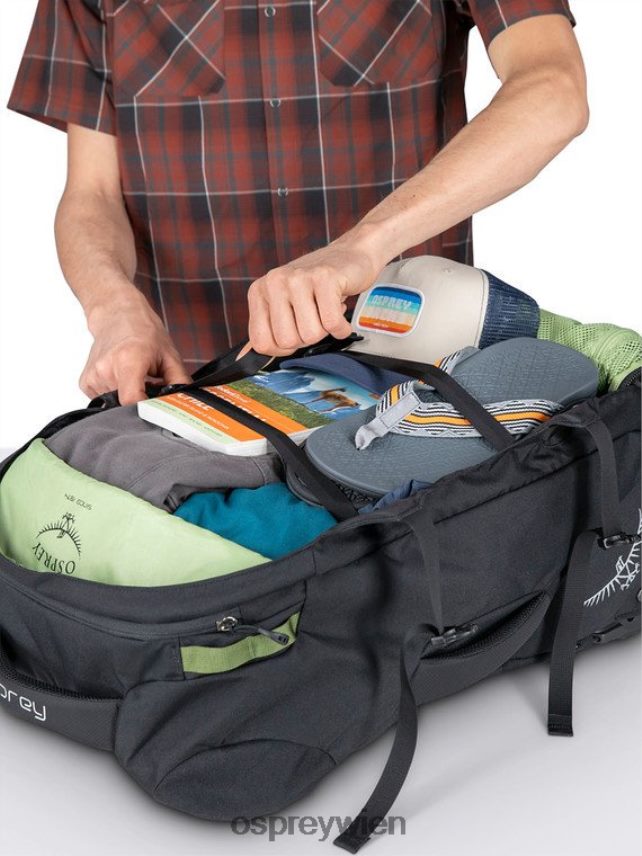 Männer Farpoint Trek 55 Reisen | Trekking Osprey Schwarz Gepäckpaket J4028N504