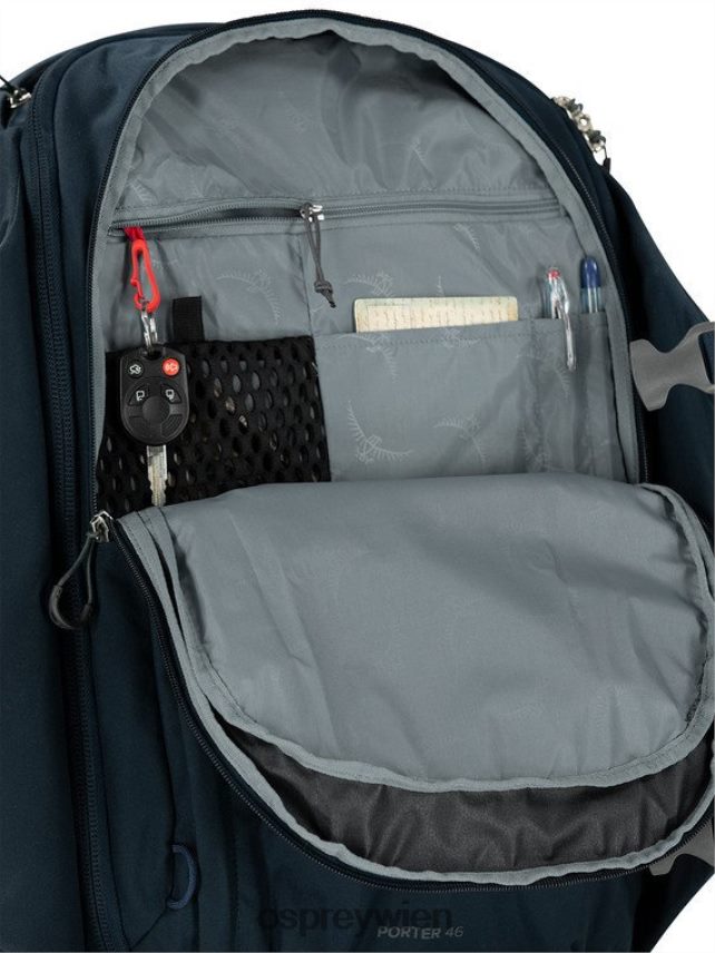 unisex Porter-Reisepaket 46 Reisen Osprey Schwarz Tasche J4028N567