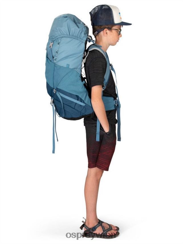 Kinder Ace 38 Backpacking (5–11 Jahre) Osprey blaue Hügel Rucksack J4028N355