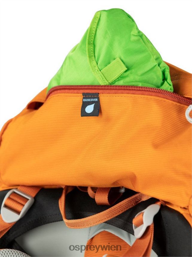 Kinder Ace 50 Backpacking (8–14 Jahre) Osprey orangefarbener Sonnenuntergang Rucksack J4028N486