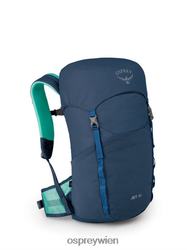 Kinder Jet 18 Wandern (8-14 Jahre) Osprey Welle blau Rucksack J4028N357