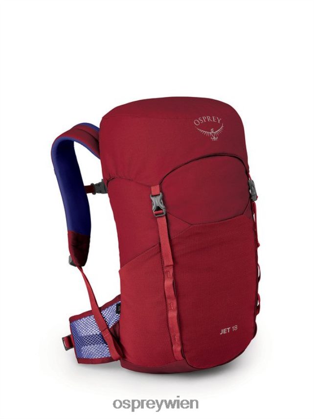 Kinder Jet 18 Wandern (8-14 Jahre) Osprey kosmisches Rot Rucksack J4028N358
