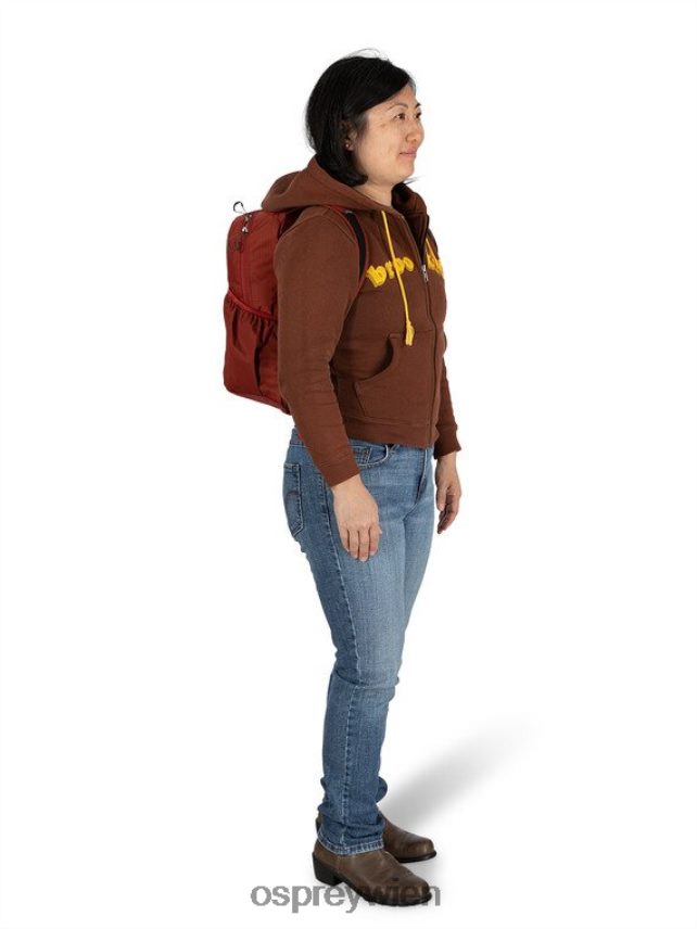 unisex Reste packbarer Tagesrucksack-Lifestyle Osprey Jaspis rot Rucksack J4028N488