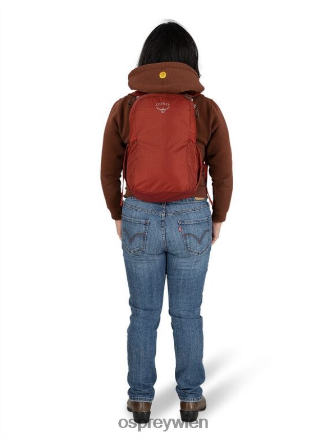 unisex Reste packbarer Tagesrucksack-Lifestyle Osprey Jaspis rot Rucksack J4028N488