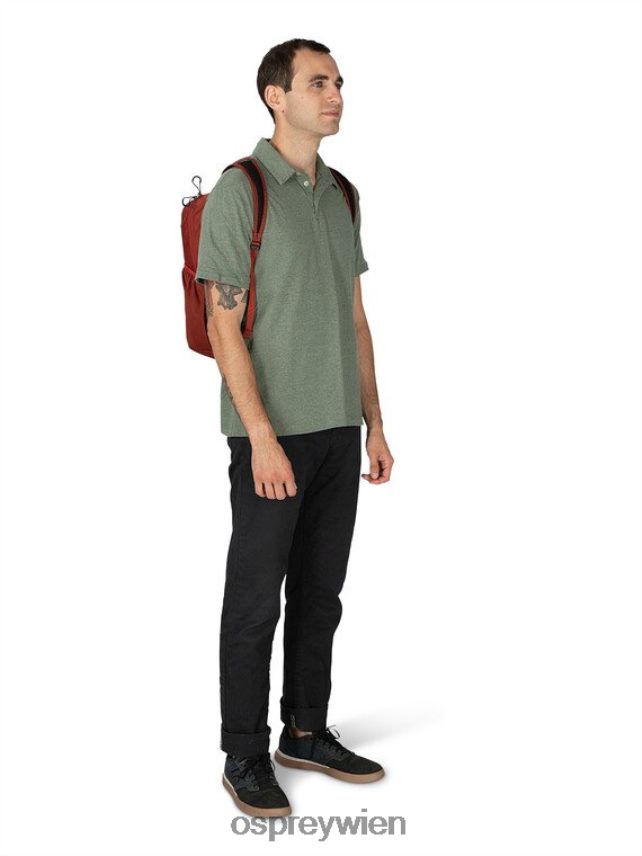 unisex Reste packbarer Tagesrucksack-Lifestyle Osprey Jaspis rot Rucksack J4028N488