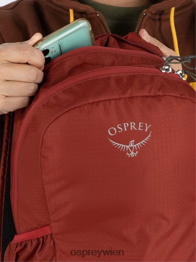 unisex Reste packbarer Tagesrucksack-Lifestyle Osprey Jaspis rot Rucksack J4028N488