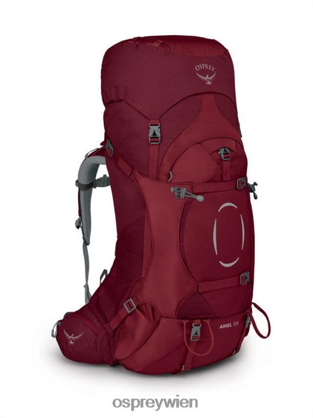 Frauen Ariel 55 Rucksackreisen Osprey weinrot Rucksack J4028N83