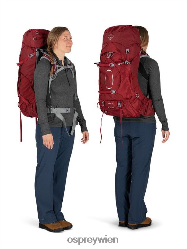 Frauen Ariel 55 Rucksackreisen Osprey weinrot Rucksack J4028N83