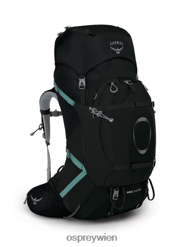Frauen Ariel plus 60 Rucksackreisen Osprey Schwarz Rucksack J4028N90