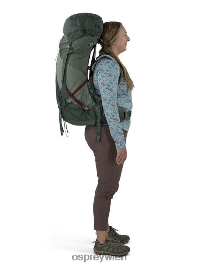 Frauen Aura AG LT 50 Rucksackreisen Osprey Schwarz Rucksack J4028N6