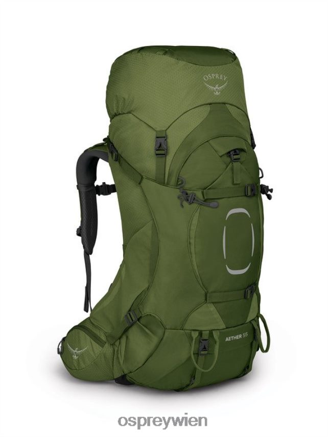 Männer Aether 55 Rucksackreisen Osprey Knoblauch, Senfgrün Rucksack J4028N70