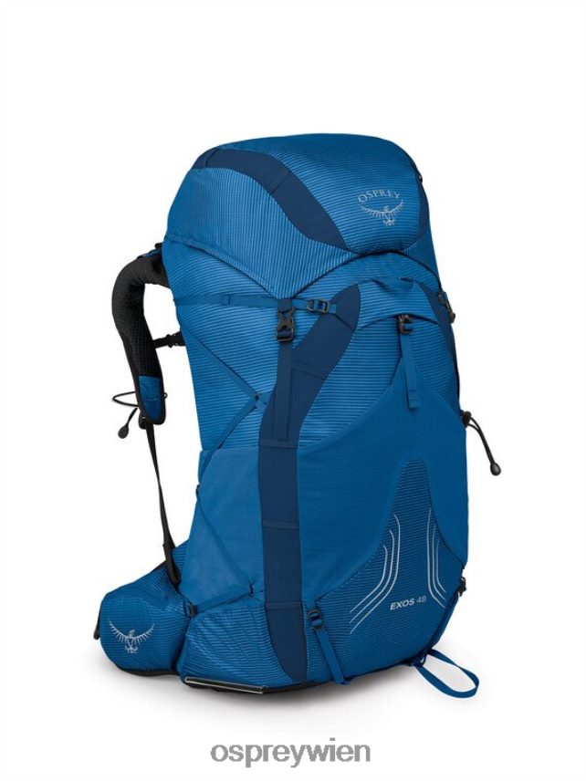 Männer Exos 48 Ultraleichter Rucksack Osprey blaues Band Rucksack J4028N23