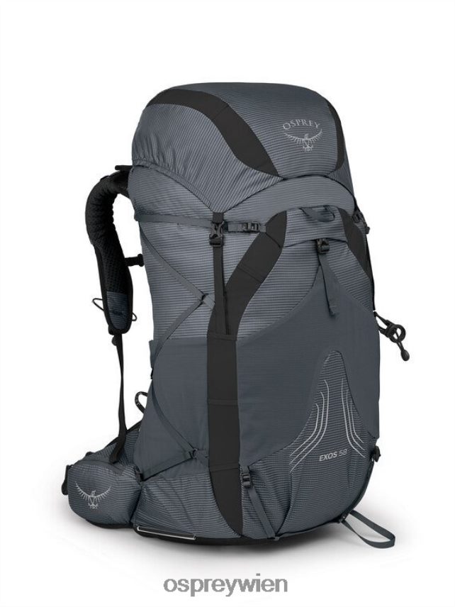 Männer Exos 58 Ultraleichter Rucksack Osprey Wolframgrau Rucksack J4028N24