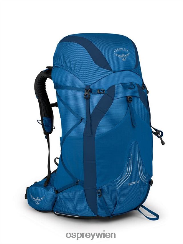 Männer Exos 58 Ultraleichter Rucksack Osprey blaues Band Rucksack J4028N25