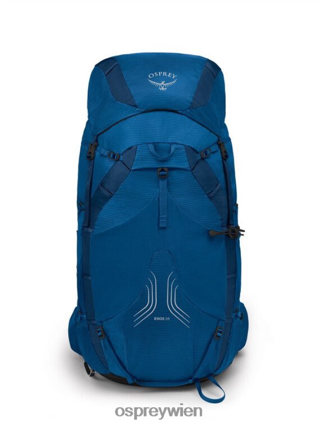 Männer Exos 58 Ultraleichter Rucksack Osprey blaues Band Rucksack J4028N25
