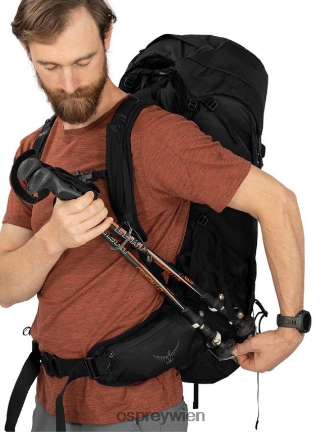 Männer Talon 44 Rucksackreisen | Wandern | Multisport Osprey Stealth-Schwarz Rucksack J4028N27