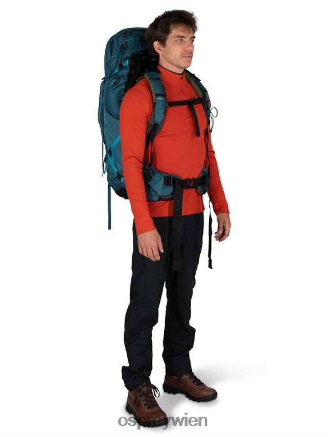 Männer atmos ag 65 Rucksackreisen Osprey mythisches Grün Rucksack J4028N14