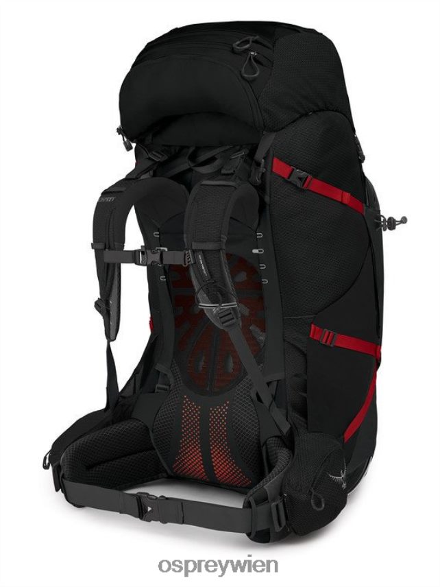 Männer Äther plus 100 Rucksackreisen Osprey Schwarz Rucksack J4028N81