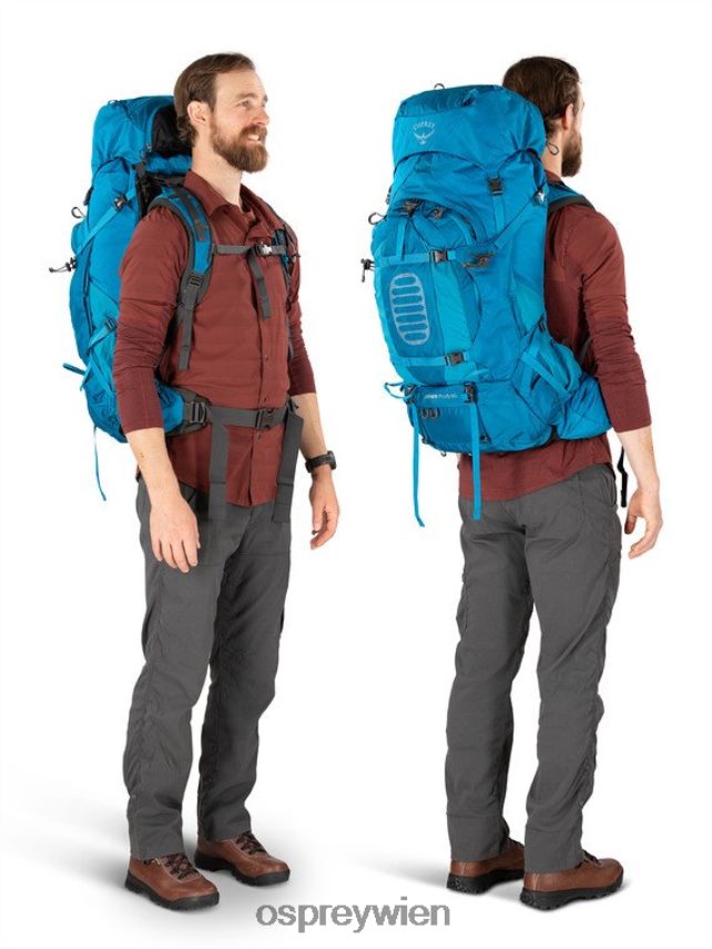 Männer Äther plus 60 Rucksacktouren Osprey Sonnenfinsternis grau Rucksack J4028N66