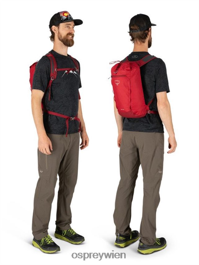 unisex Daylite Cinch jeden Tag Osprey kosmisches Rot Rucksack J4028N373