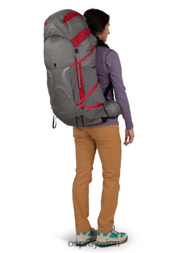 unisex Eja Pro 55 Rucksackreisen Osprey Dale grauer Weihnachtsstern rot Rucksack J4028N33