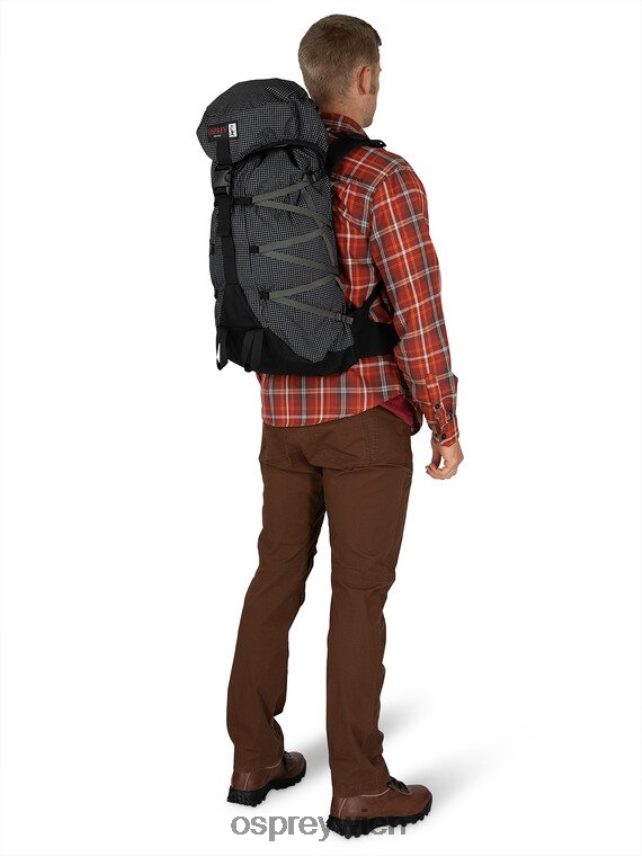 unisex Heritage Aether 30 Nanofly Lifestyle Osprey schwarz-weißes Gitter Rucksack J4028N426