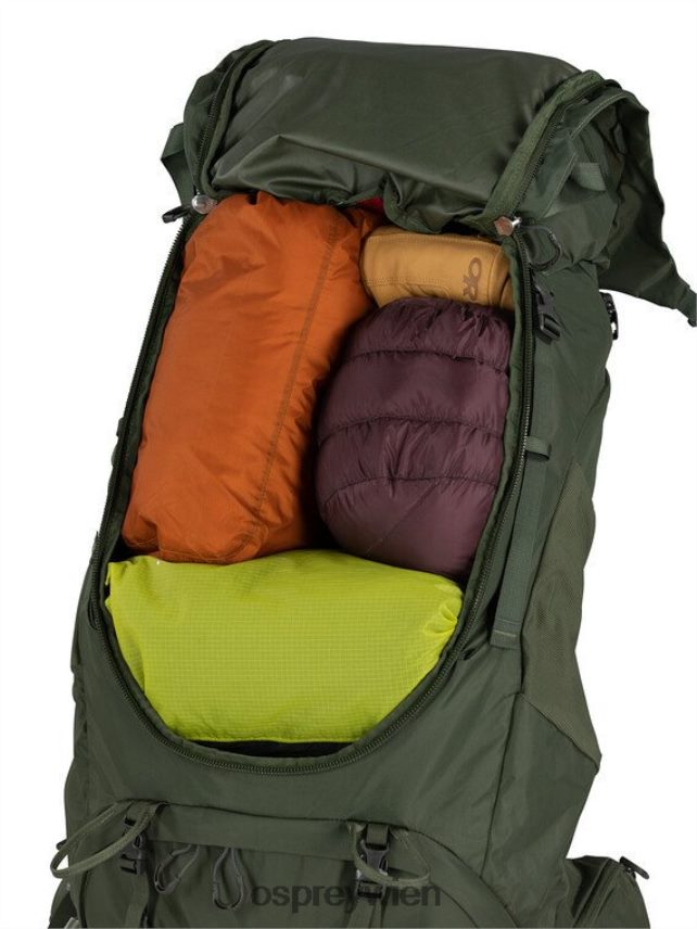 unisex Kestrel 58 Rucksackreisen Osprey Schwarz Rucksack J4028N55