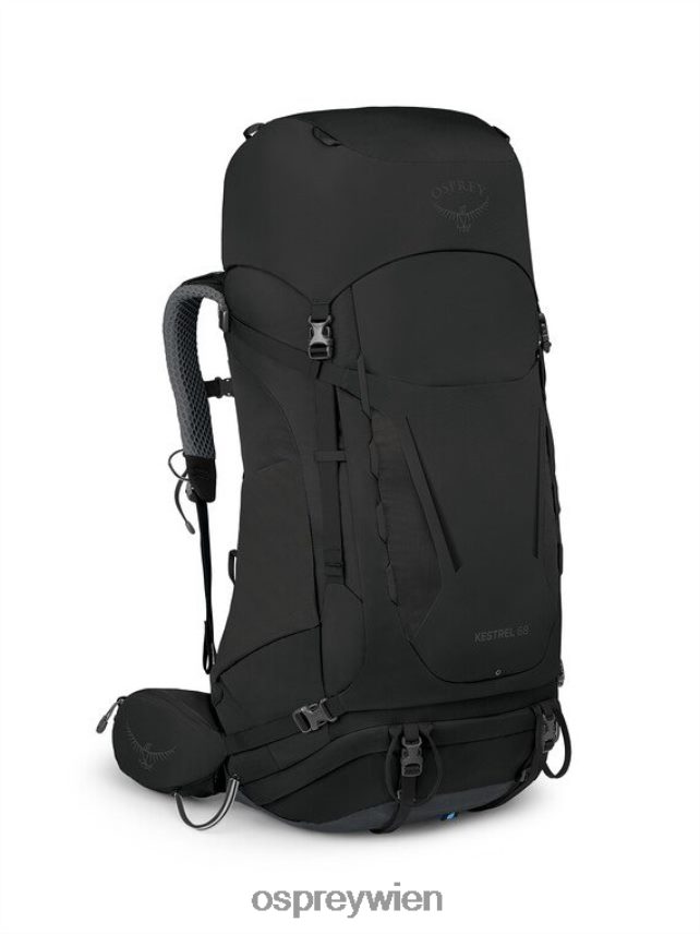 unisex Kestrel 68 Rucksackreisen Osprey Schwarz Rucksack J4028N57