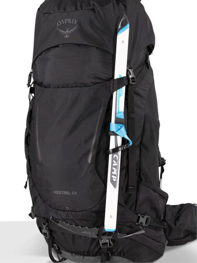 unisex Kestrel 68 Rucksackreisen Osprey Schwarz Rucksack J4028N57