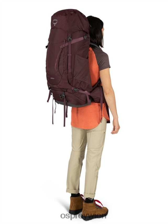 unisex Kyte 58 Rucksackreisen Osprey Schwarz Rucksack J4028N63