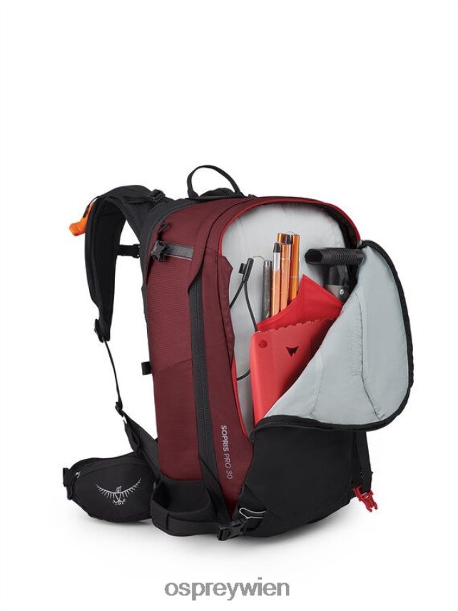 Frauen Sopris Pro 30 Backcountry-Skifahren/Snowboarden Osprey roter Berg Rucksack J4028N461