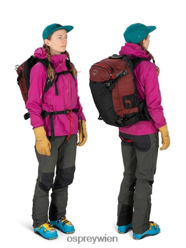 Frauen Sopris Pro 30 Backcountry-Skifahren/Snowboarden Osprey roter Berg Rucksack J4028N461