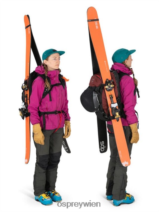 Frauen Sopris Pro 30 Backcountry-Skifahren/Snowboarden Osprey roter Berg Rucksack J4028N461