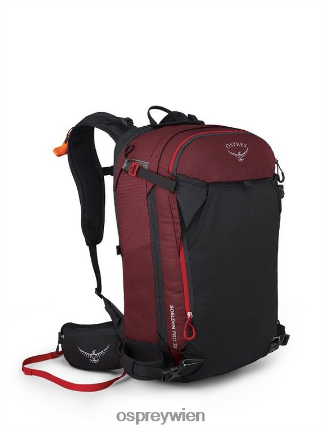 Männer Sölden Pro 32 Backcountry-Skifahren/Snowboarden Osprey roter Berg Rucksack J4028N466
