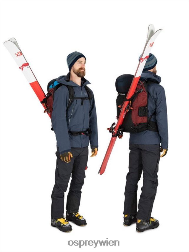 Männer Sölden Pro 32 Backcountry-Skifahren/Snowboarden Osprey roter Berg Rucksack J4028N466