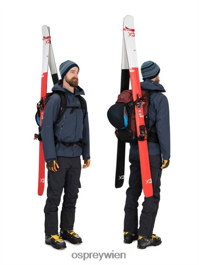 Männer Sölden Pro 32 Backcountry-Skifahren/Snowboarden Osprey roter Berg Rucksack J4028N466