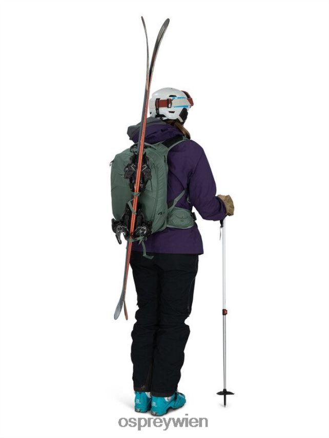 unisex Kresta 20 Backcountry-Skifahren/Snowboarden Osprey Kiefernblattgrün Rucksack J4028N463