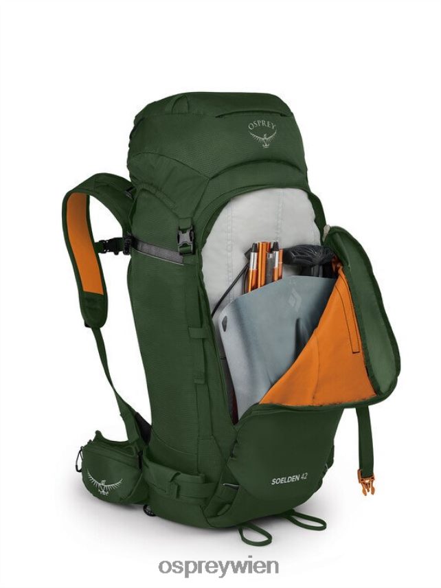 unisex Sölden 42 Backcountry-Skifahren/Snowboarden | leichtes Touren Osprey Staubmoosgrün Rucksack J4028N450