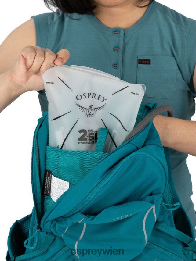 Frauen Dyna 15 Trailrunning Osprey Grünspan grün Rucksack J4028N187