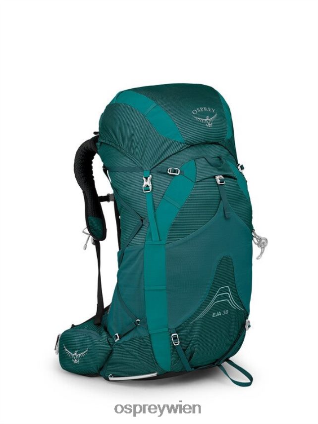 Frauen eja 38 ultraleichter Rucksack | Tageswandern Osprey tiefes Blaugrün Rucksack J4028N250