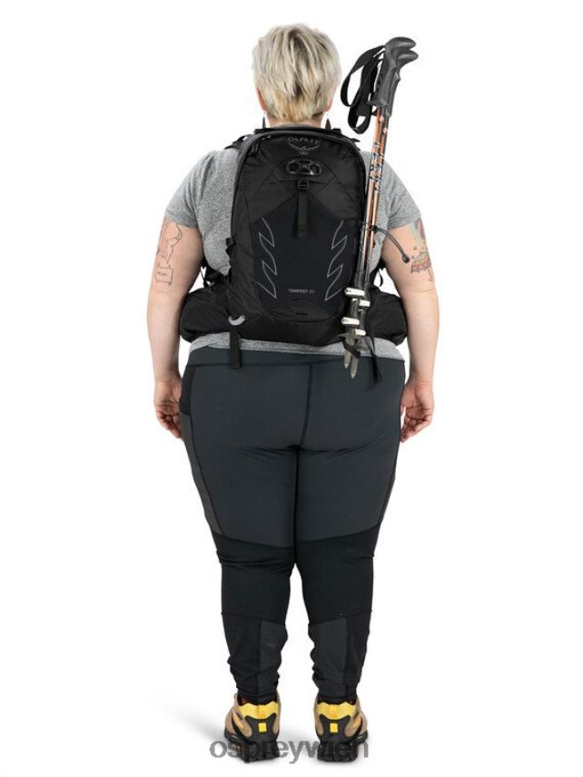unisex Tempest 20 Extended Fit Wandern Osprey Stealth-Schwarz Rucksack J4028N338